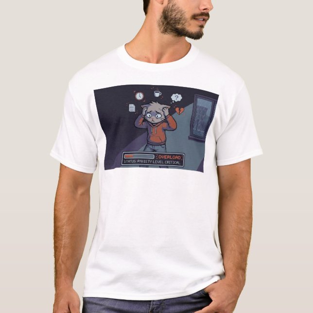 Leben ist Schwer-Modus – Überdenken-Debuff T-Shirt (Vorderseite)