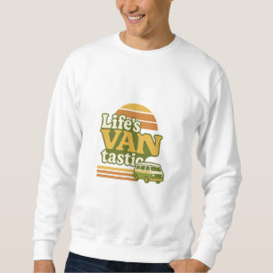 Leben ist VANtastisch Retro 70er Jahre Van Grafik Sweatshirt