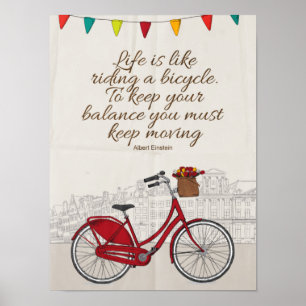 Leben ist wie Fahrradfahren Poster