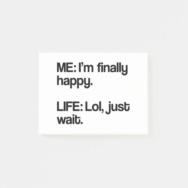 Leben ist zum Kotzen Post-it Klebezettel (Vorderseite)