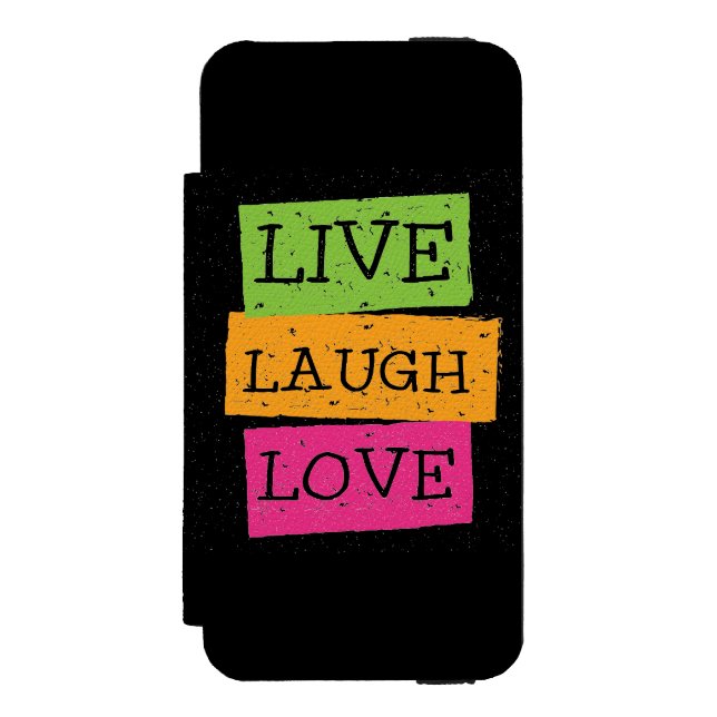 Leben Lachen-Liebe 2 Incipio iPhone Geldbeutel-Hülle (Folio Vorderseite)