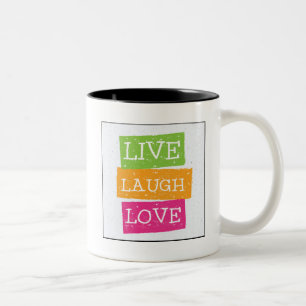 Leben Lachen-Liebe 2 Zweifarbige Tasse