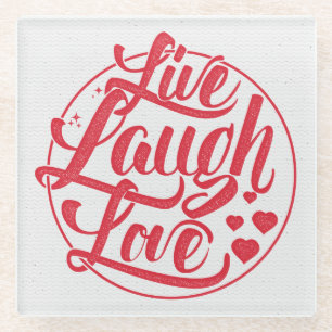 Leben Lachen-Liebe Glasuntersetzer
