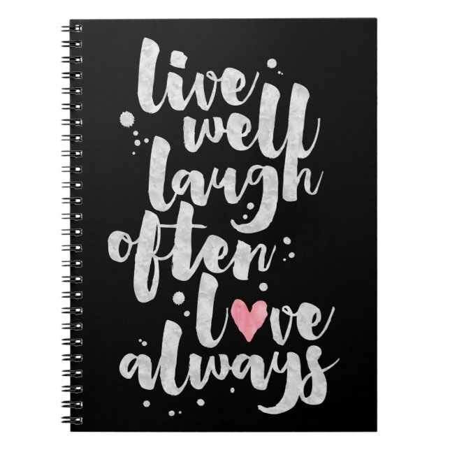 Leben Lachen-Liebe - Inspirational Zeitschrift Notizblock (Vorderseite)