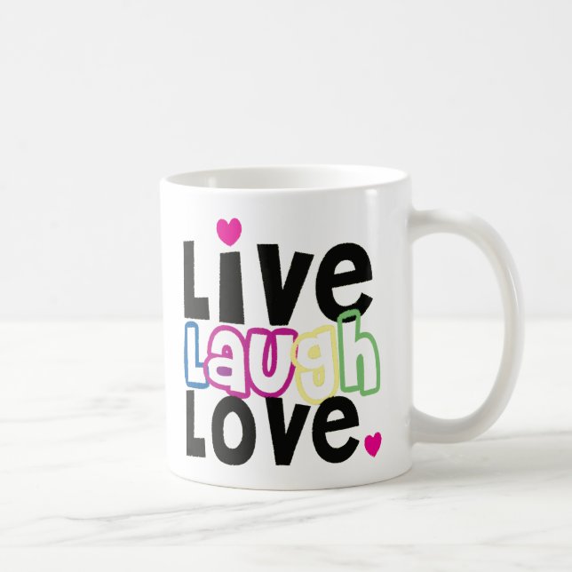 Leben Lachen-Liebe-Kaffee-Tasse Tasse (Rechts)
