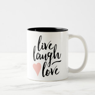 Leben Lachen-Liebe-Kaffee-Tasse Zweifarbige Tasse