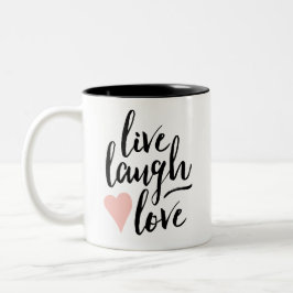 Leben Lachen-Liebe-Kaffee-Tasse Zweifarbige Tasse