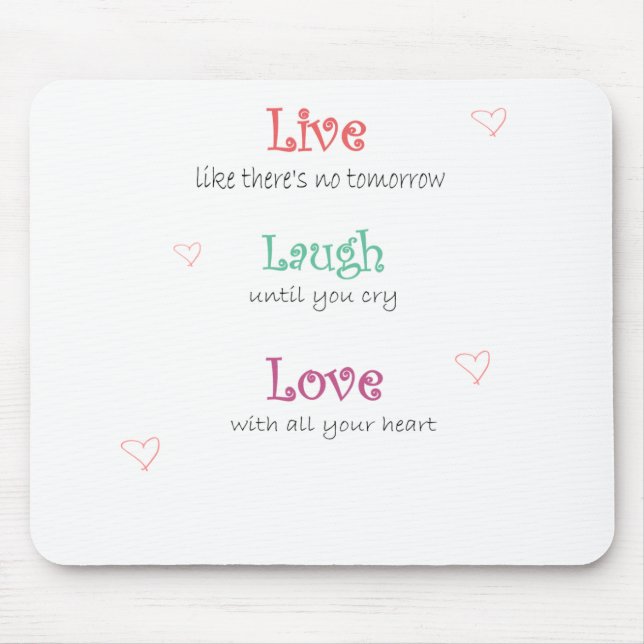 Leben Lachen-Liebe Mousepad (Vorne)