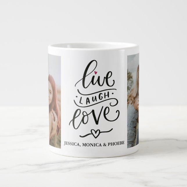 Leben, Lachen, Liebe Personalisiertes Foto Tasse (Vorderseite)