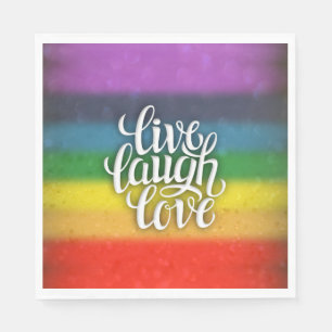 Leben Lachen-Liebe-Regenbogen-Servietten Serviette