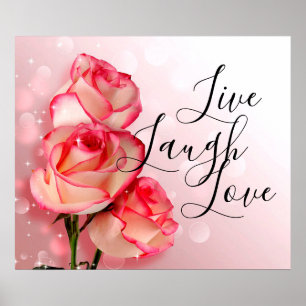 Leben Lachen-Liebe-Rosen Poster