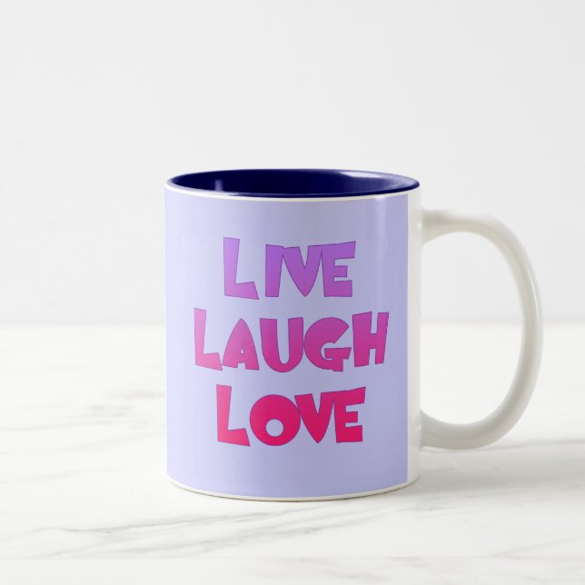 LEBEN LACHEN-LIEBE T-Shirts, Geschenke Zweifarbige Tasse (Rechts)