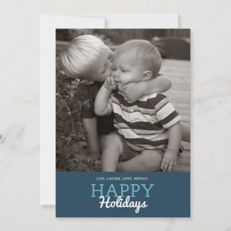 Leben, lachen, Liebe, wiederholen. Weihnachtskarte Feiertagskarte