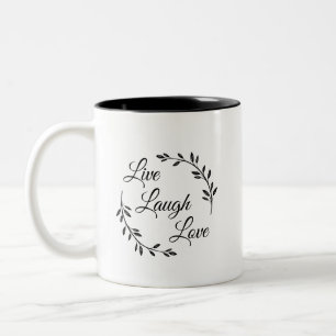 Leben Lachen-Liebe Zweifarbige Tasse