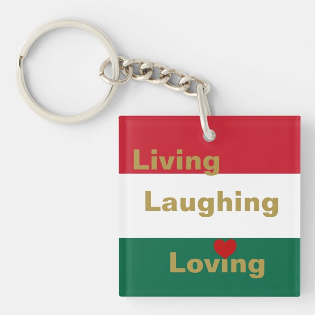 Leben, lachen, lieben schlüsselanhänger (Vorderseite)