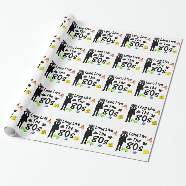Leben lang die 80er Kultur Geschenkpapier (Ungerollt)