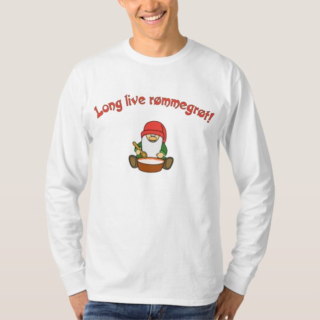 Leben lang Rømmegrøt! (Rommegrot) T-Shirt (Vorderseite)