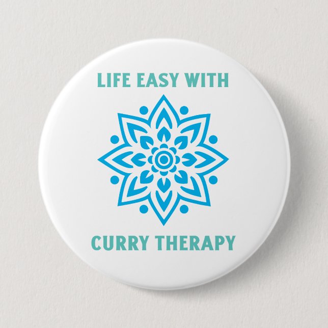 Leben leicht mit Curry-Therapie Curry-Liebhaber Button (Vorderseite)