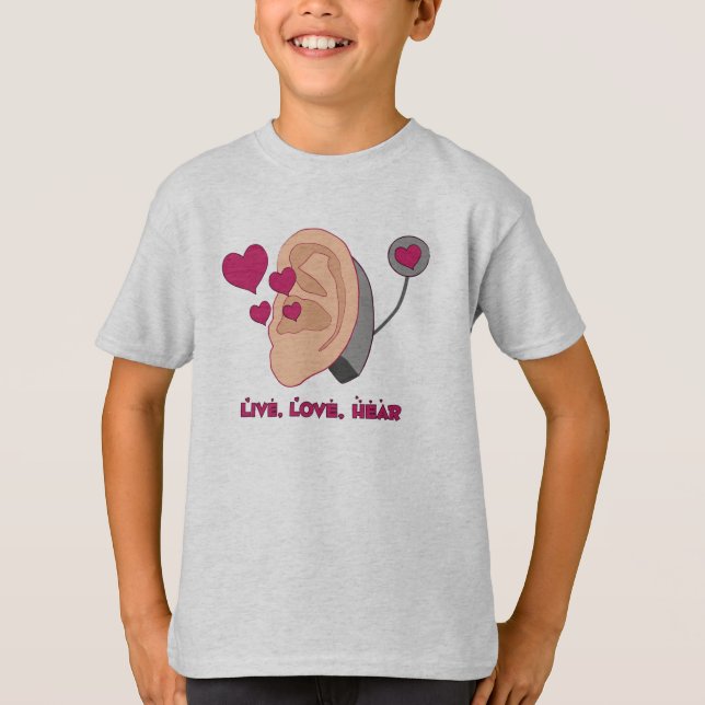 , Leben Liebe, hören Kinder T T-Shirt (Vorderseite)