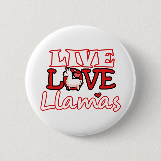 , Leben Liebe, Lamas Button (Vorderseite)