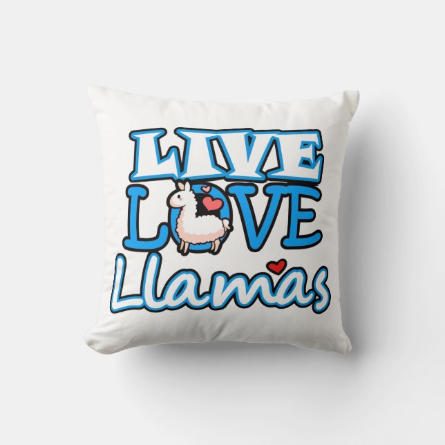 , Leben Liebe, Lamas Kissen (Vorderseite)