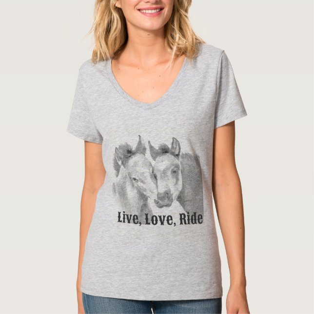 Leben, Liebe, Reiten T - Shirt (Vorderseite)