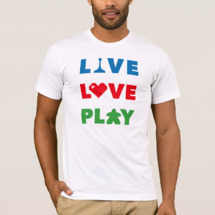 Leben, Liebe, Shirt der farbenfrohen Männer spiele