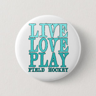 , Leben Liebe, Spiel - Feld-Hockey Button