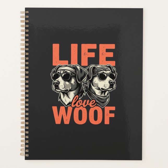 Leben Liebe Wuff Hunde Liebhaber Planer (Vorderseite)