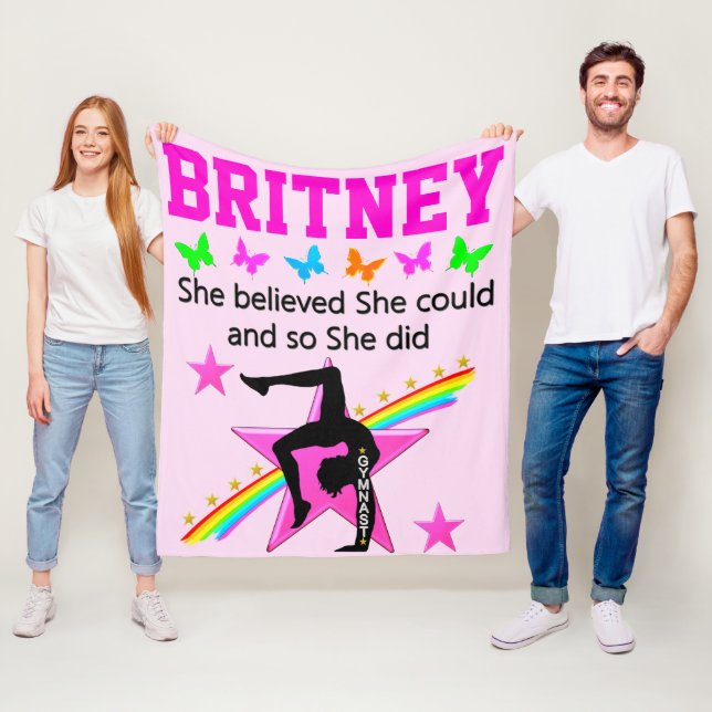 LEBEN MEINES GYMNASTIKTRAUMS PERSONALISIERTER BLAN FLEECEDECKE (Beispiel)