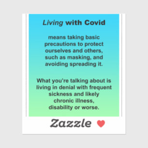 Leben mit Covid-Vinyl-Aufkleber Aufkleber