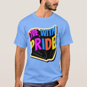 Leben mit dem stolzen Monat LGBTQ T-Shirt