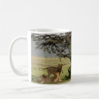 Leben mit der Löwe-Tasse mit aus Afrika-Zitat