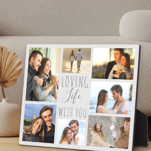 Leben mit dir lieben 7-Foto-Collage - Grau Fotoplatte