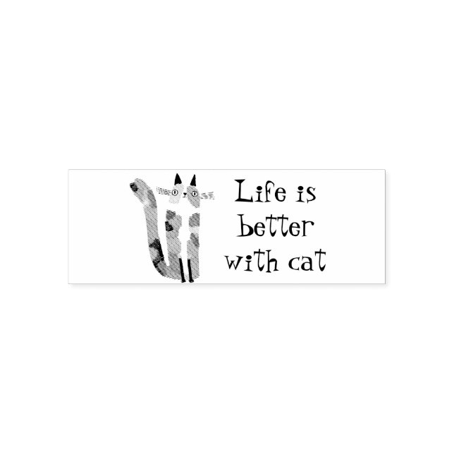 Leben mit Katze ist besser Permastempel (Design)