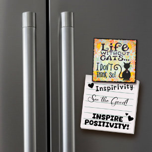 Leben mit Katzen lustig Niedlich trendy Magnet