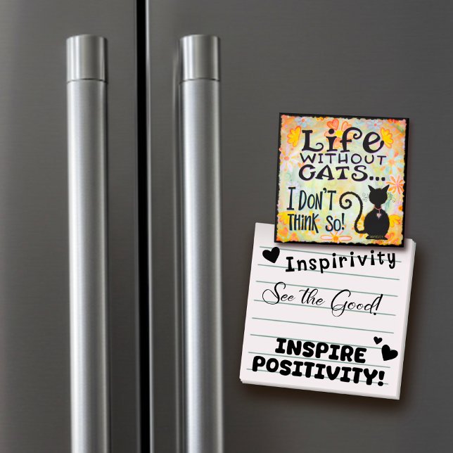 Leben mit Katzen lustig Niedlich trendy Magnet (Von Creator hochgeladen)