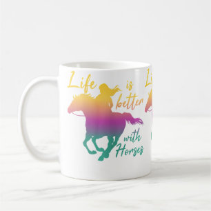 Leben mit Pferden Frauen Reiten Pferdebesitzer Kaffeetasse