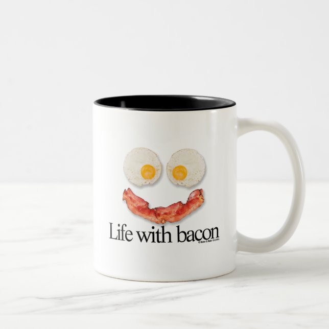 Leben mit Speck Zweifarbige Tasse (Rechts)