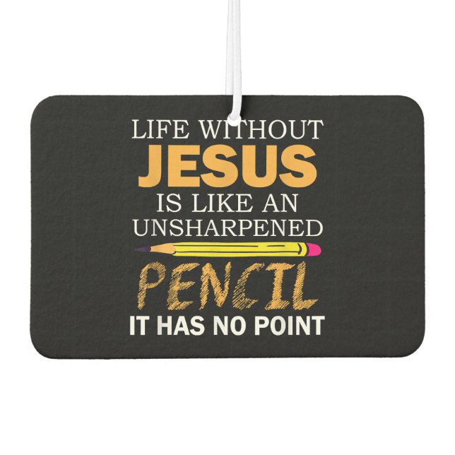 Leben ohne Jesus Funny Christlicher religiöser Gla Autolufterfrischer (Vorderseite)