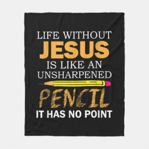Leben ohne Jesus Funny Christlicher religiöser Gla Fleecedecke