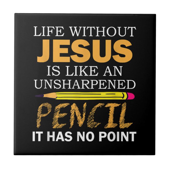 Leben ohne Jesus Funny Christlicher religiöser Gla Fliese (Vorderseite)