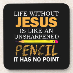 Leben ohne Jesus Funny Christlicher religiöser Gla Getränkeuntersetzer