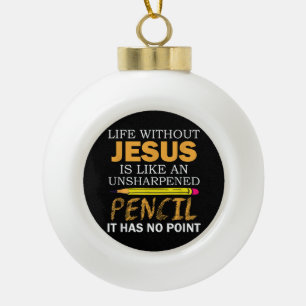 Leben ohne Jesus Funny Christlicher religiöser Gla Keramik Kugel-Ornament