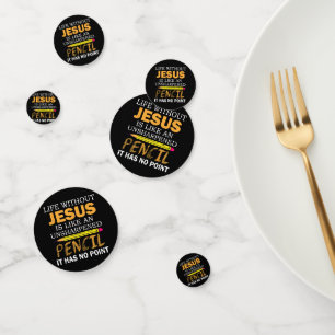 Leben ohne Jesus Funny Christlicher religiöser Gla Konfetti