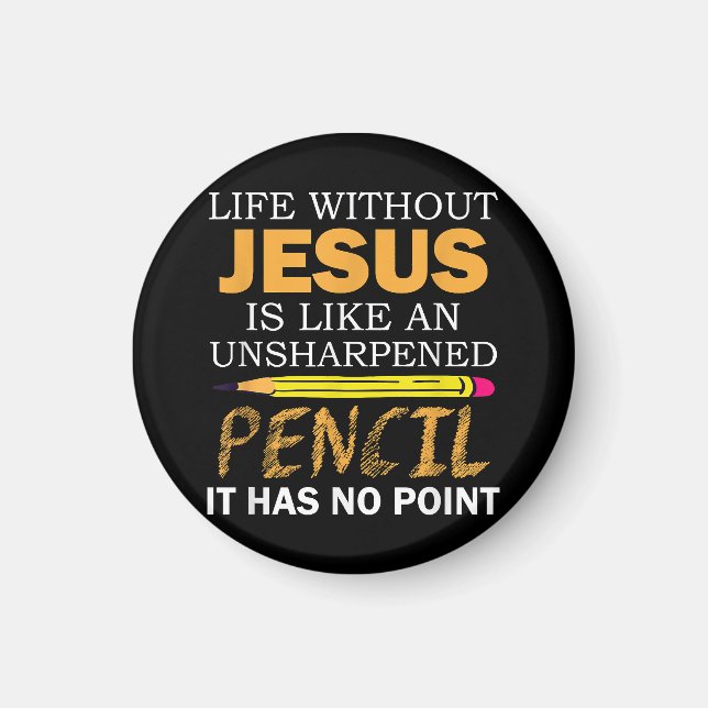 Leben ohne Jesus Funny Christlicher religiöser Gla Magnet (Vorne)