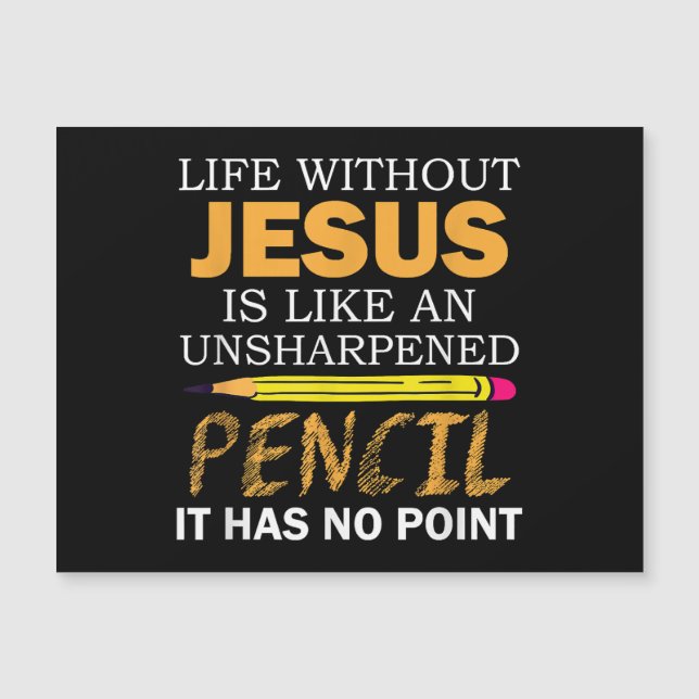 Leben ohne Jesus Funny Christlicher religiöser Gla Magnetkarte (Vorderseite)