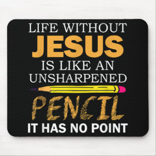 Leben ohne Jesus Funny Christlicher religiöser Gla Mousepad