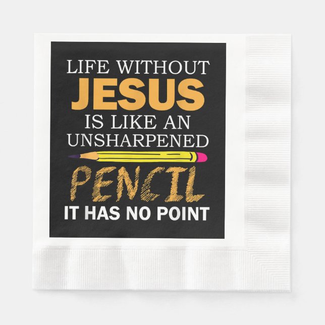 Leben ohne Jesus Funny Christlicher religiöser Gla Serviette (Vorderseite)