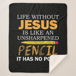 Leben ohne Jesus Funny Christlicher religiöser Gla Sherpadecke